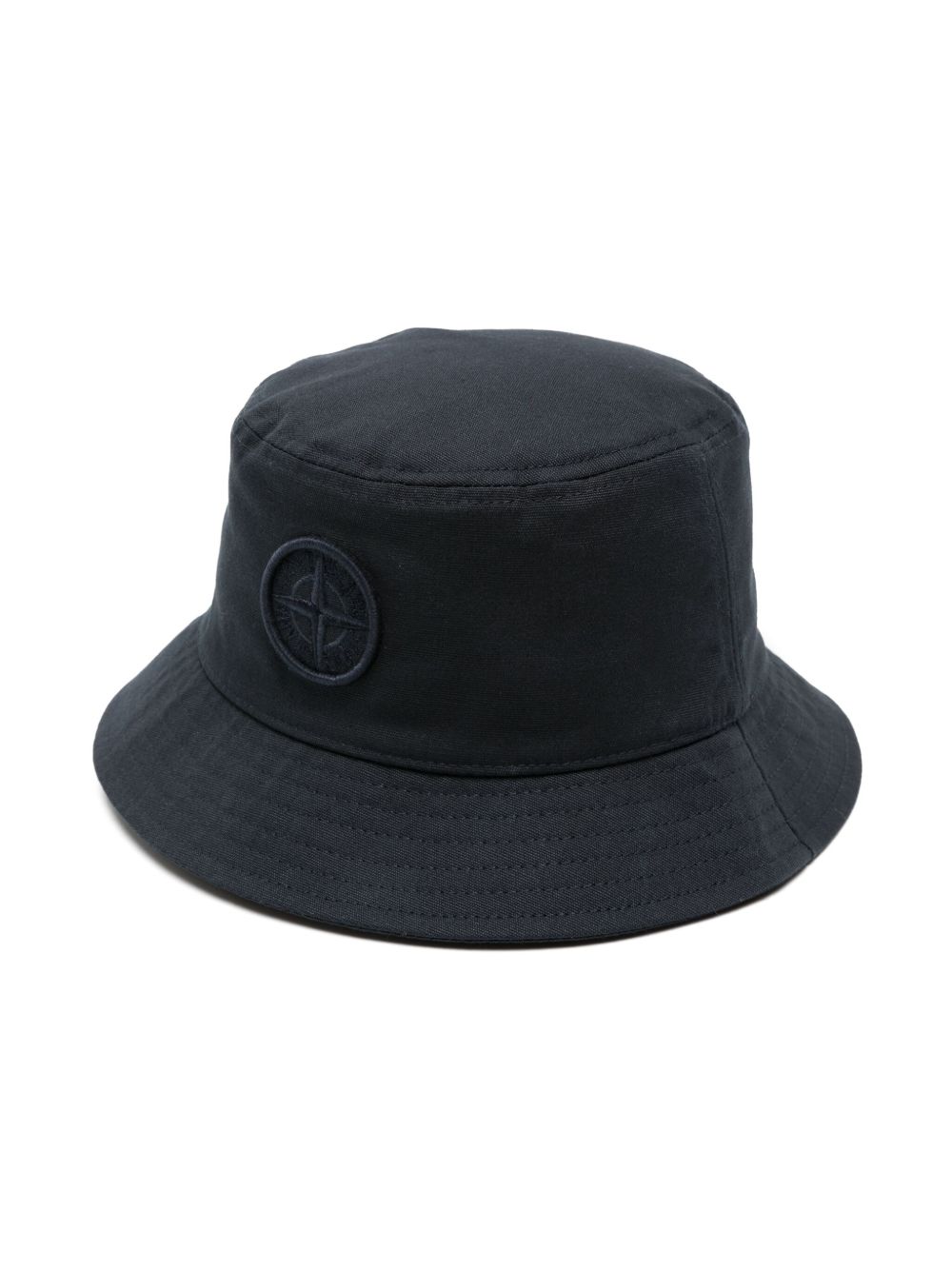 Stone Island Junior 标贴棉渔夫帽 - 蓝色