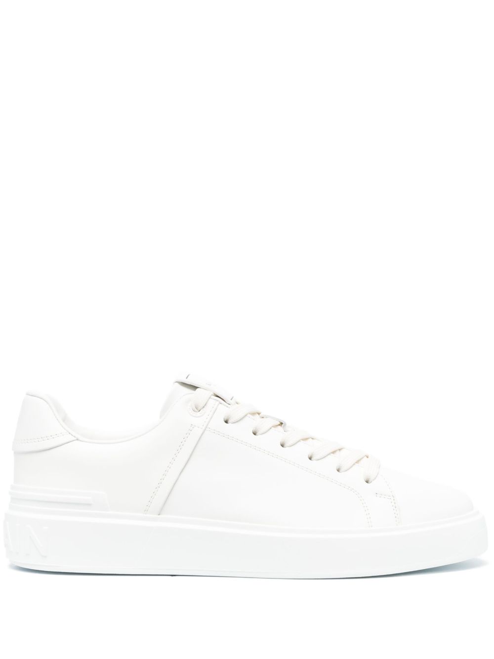 Balmain B-Court 皮质运动鞋 - 白色