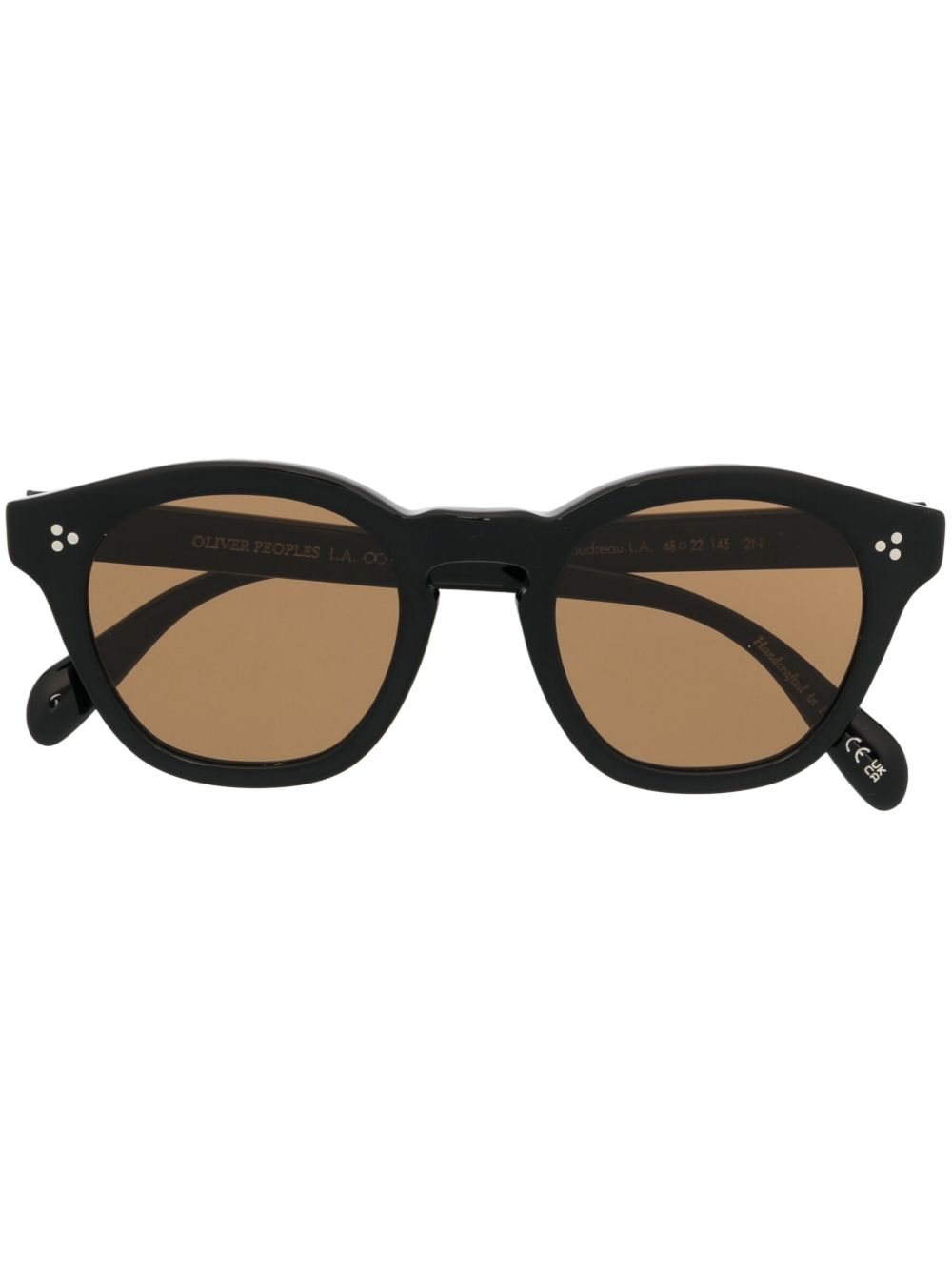 Oliver Peoples Lewen 圆框太阳眼镜 - 褐色