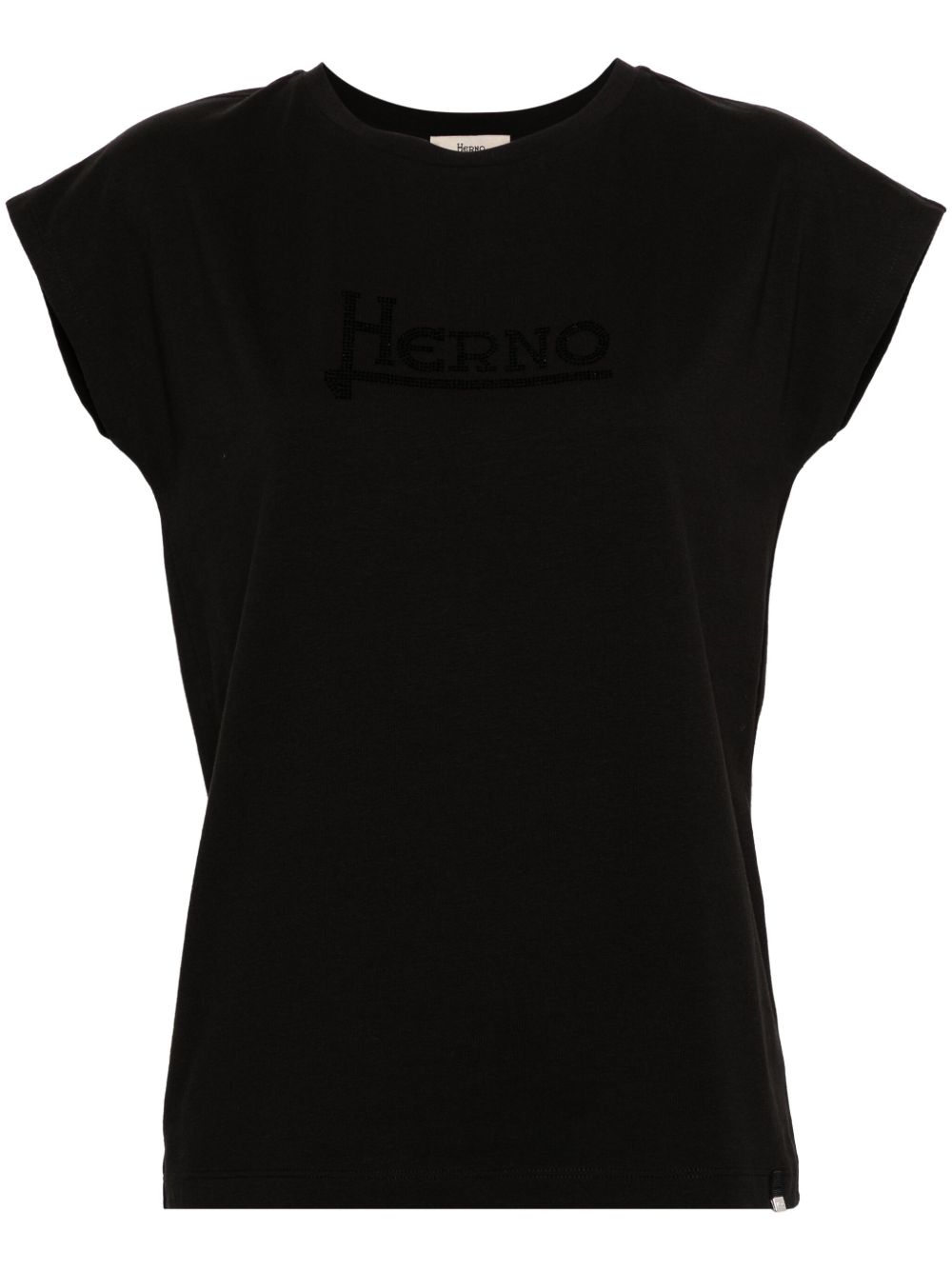 Herno logo缀饰盖袖T恤 - 黑色