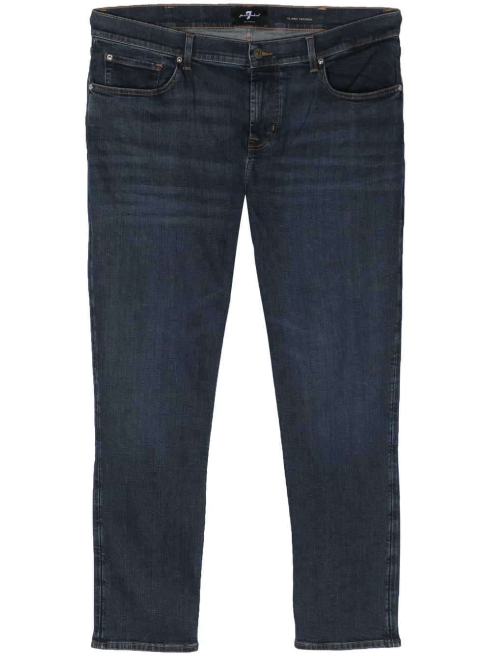 7 For All Mankind 锥形弹性棉牛仔裤 - 蓝色