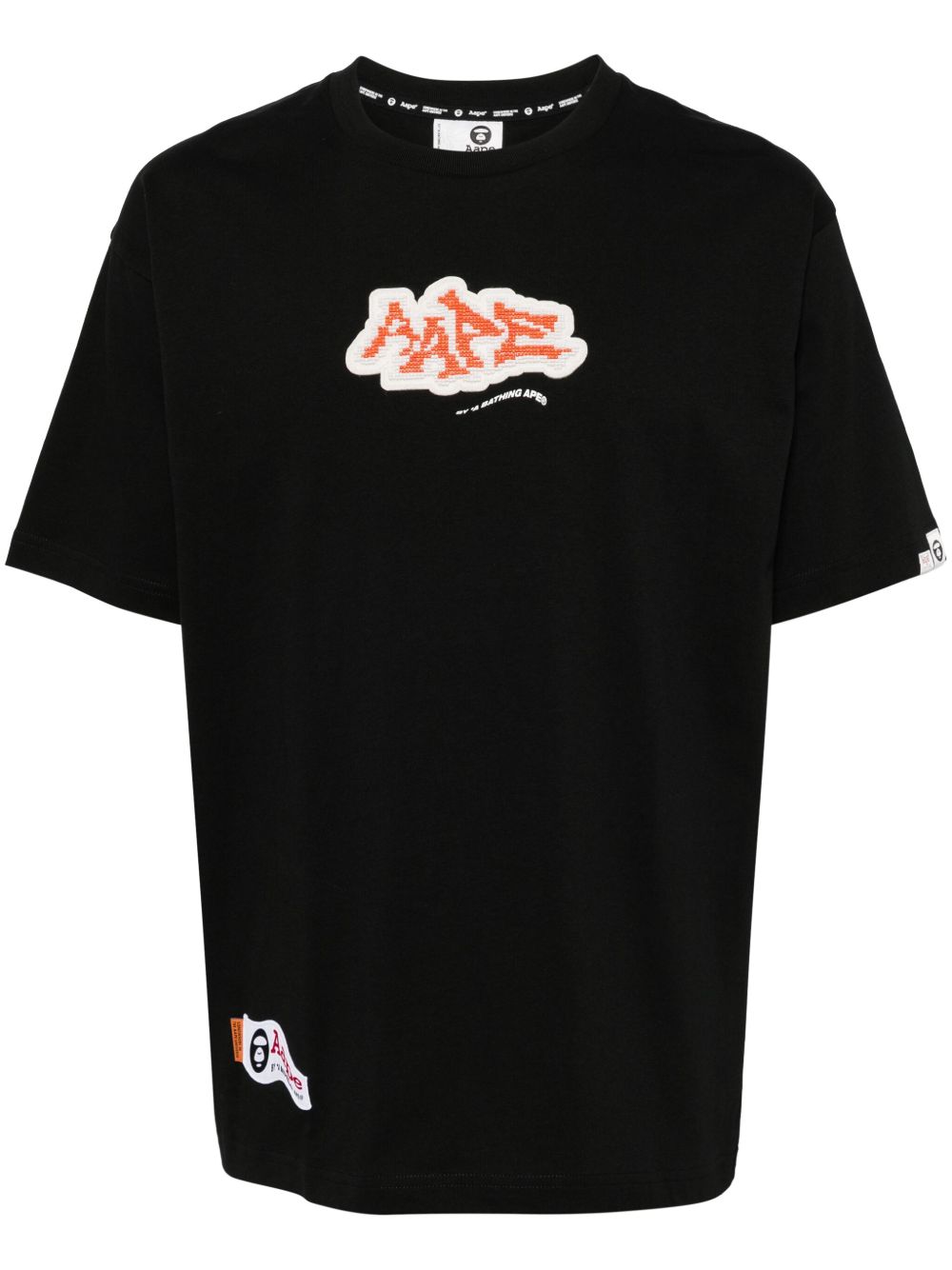 AAPE BY *A BATHING APE® logo缀饰棉T恤 - 黑色