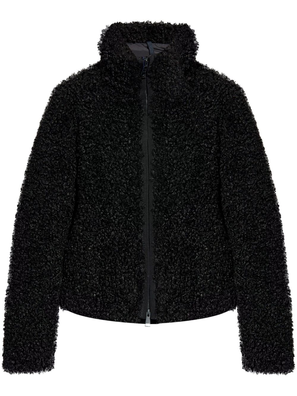 Moncler 人造皮毛一体夹克 - 黑色