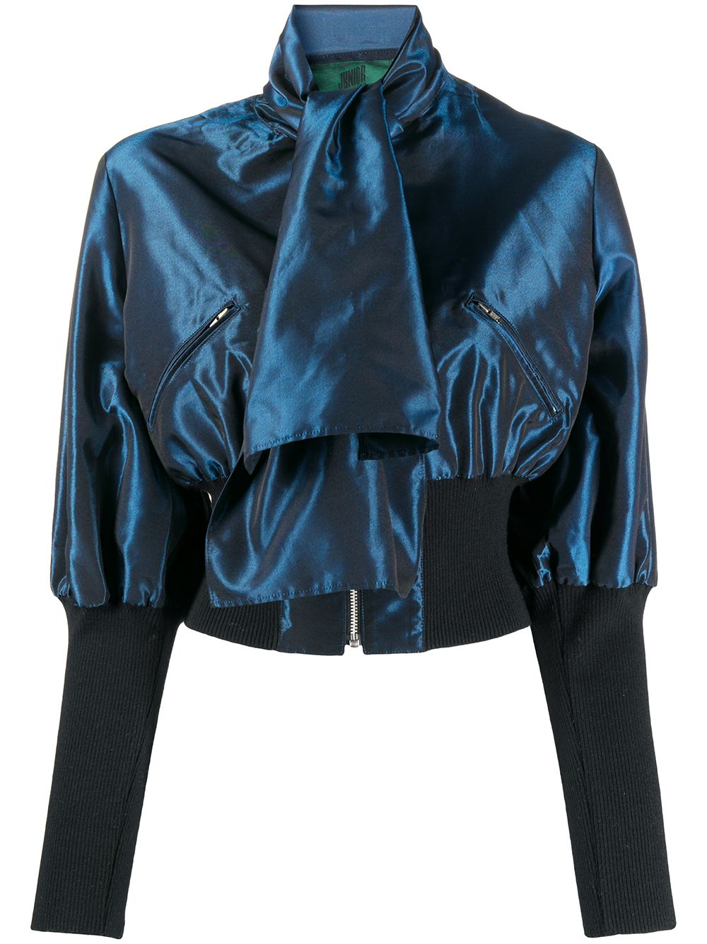 Jean Paul Gaultier Pre-Owned 蝴蝶结拉链罩衫 - 蓝色