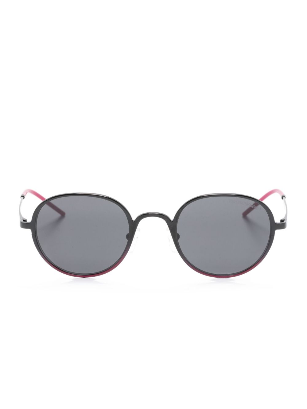 Emporio Armani 圆框太阳眼镜 - 黑色