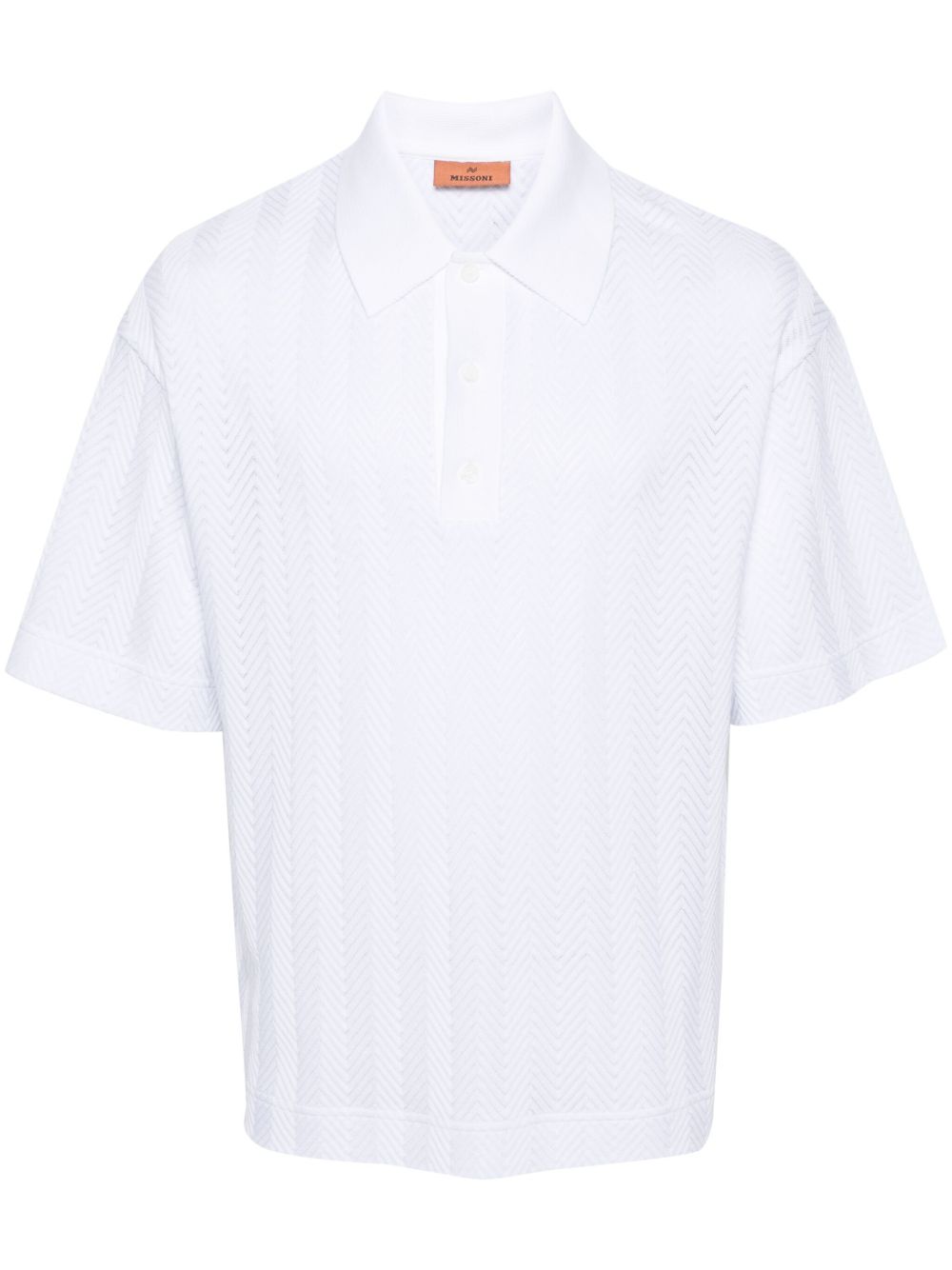 Missoni Z字形编织polo衫 - 白色