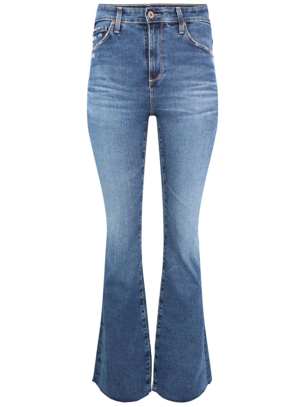 AG Jeans Farrah 标贴微喇牛仔裤 - 蓝色