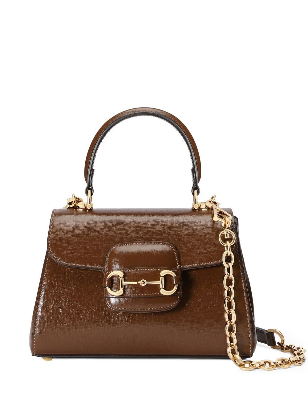 Gucci Horsebit 1955 系列顶置手柄迷你手提包 - 褐色