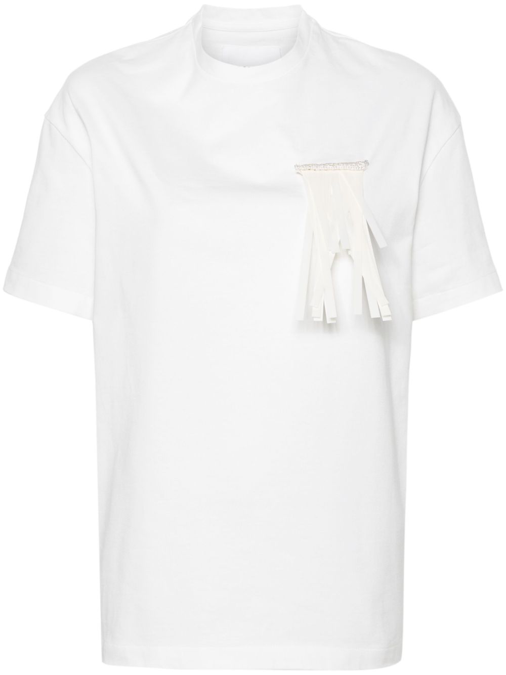 Jil Sander 胸针细节棉T恤 - 白色