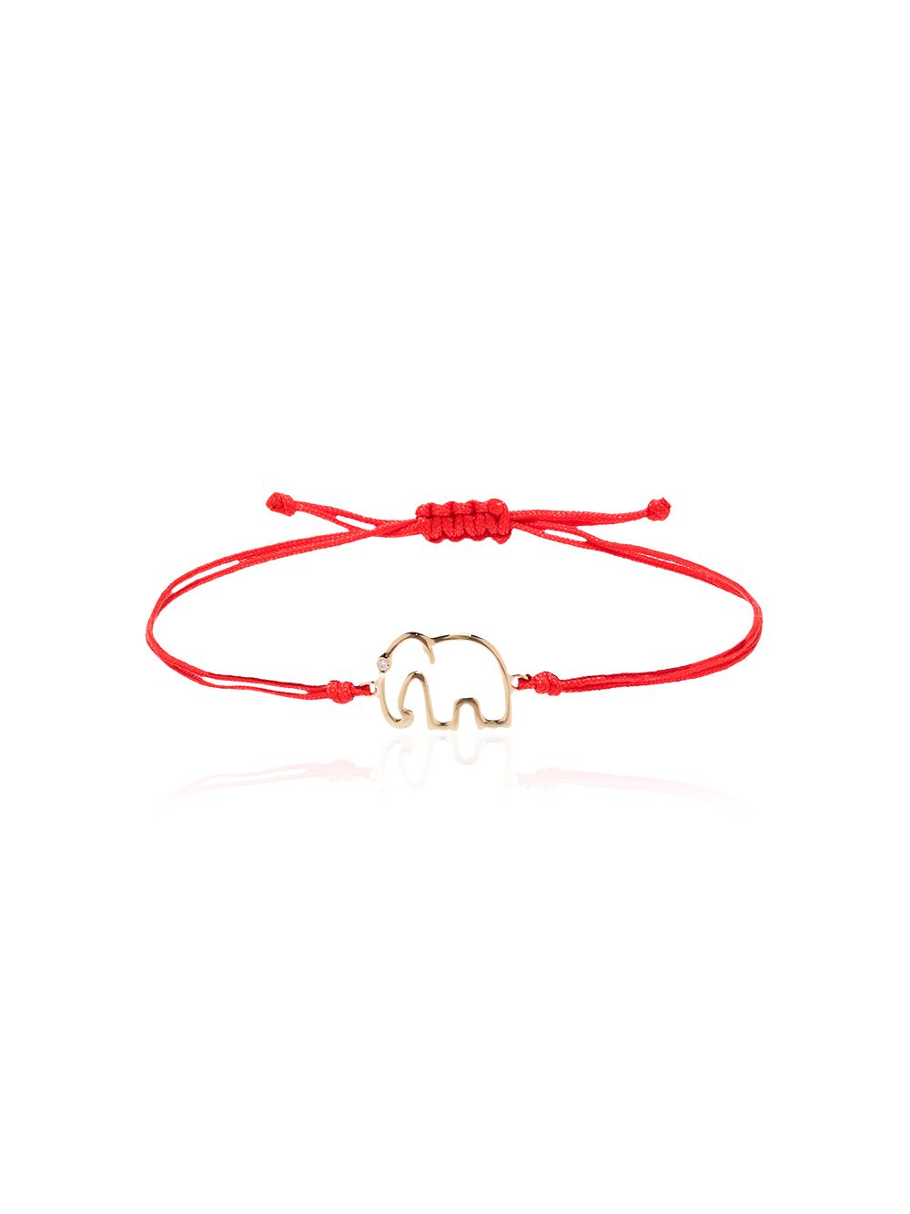 Yvonne Léon Elephant 9K黄金钻石手链 - 红色