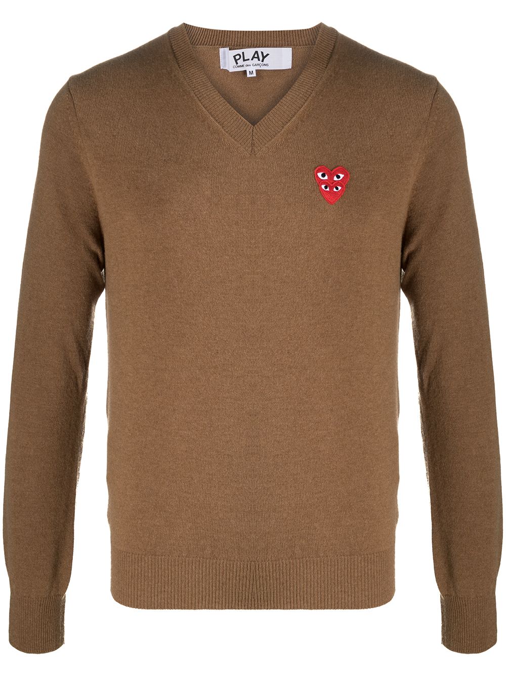 Comme Des Garçons Play logo心形刺绣毛衣 - 褐色
