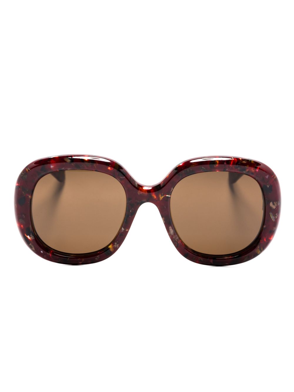 Chloé Eyewear 超大框太阳眼镜 - 红色