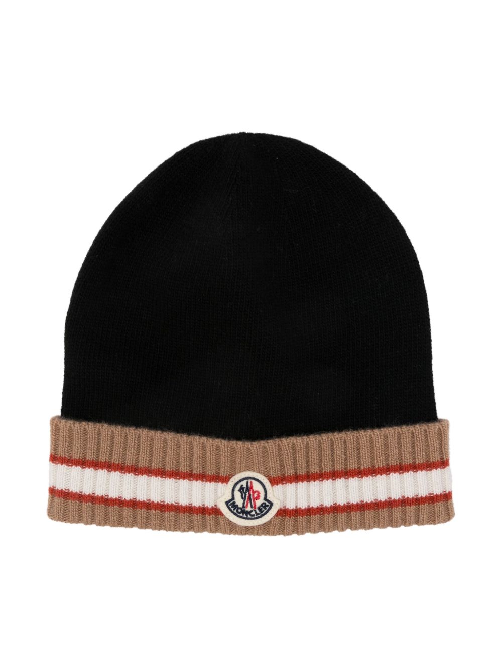 Moncler Enfant 羊毛套头帽 - 黑色