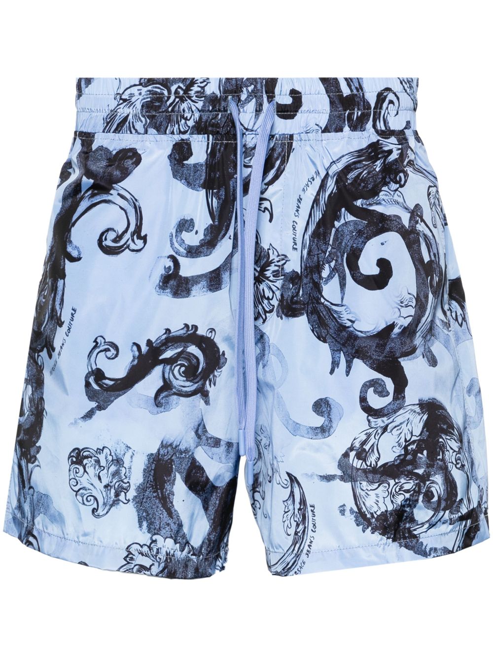 Versace Jeans Couture Watercolour Couture 印花休闲短裤 - 蓝色