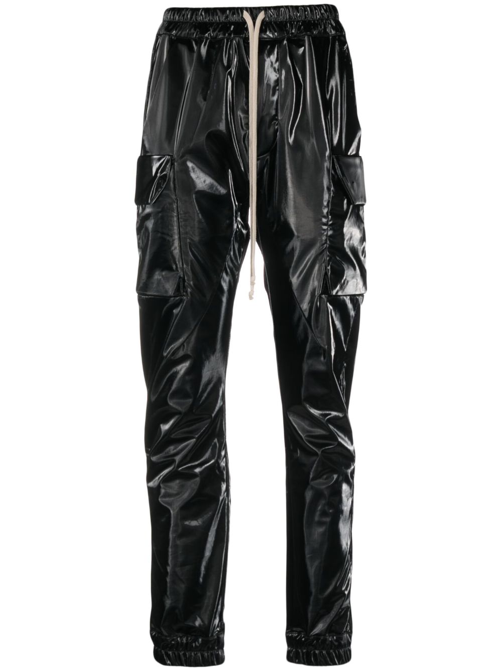 Rick Owens DRKSHDW 漆皮抽绳长裤 - 黑色