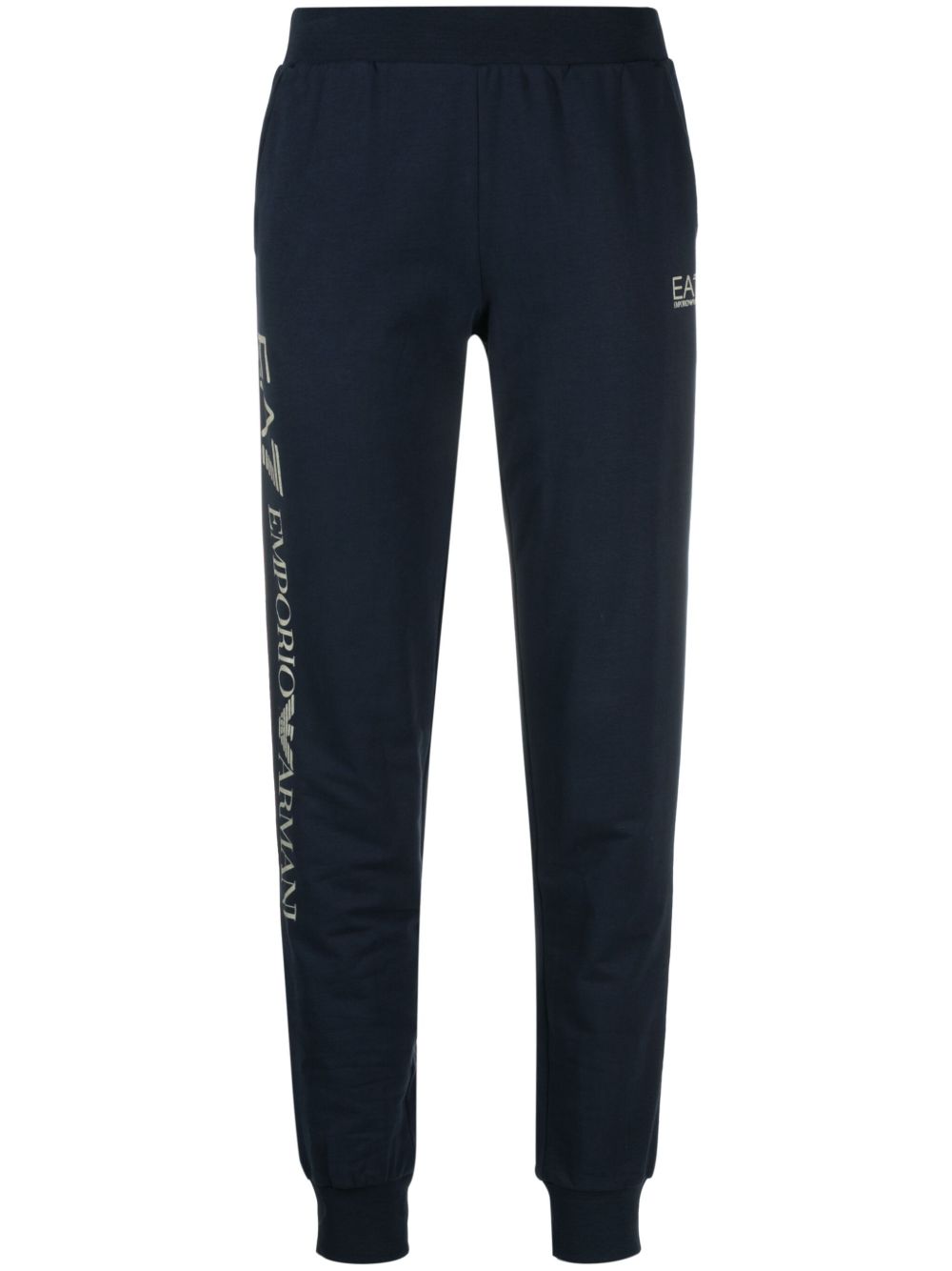 Ea7 Emporio Armani logo印花运动裤 - 蓝色