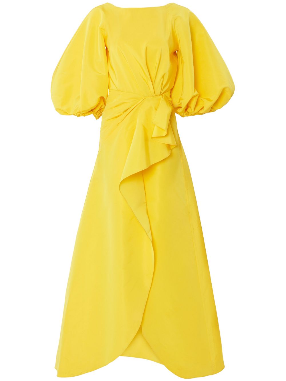 Carolina Herrera 泡泡袖纱笼真丝礼服 - 黄色