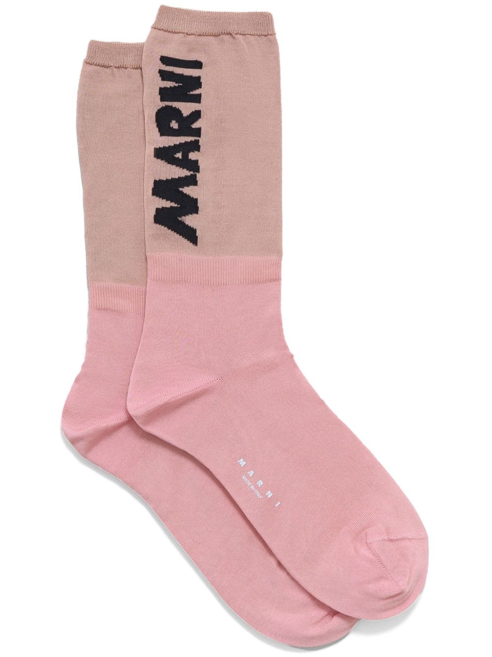 Marni logo嵌花针织袜 - 粉色