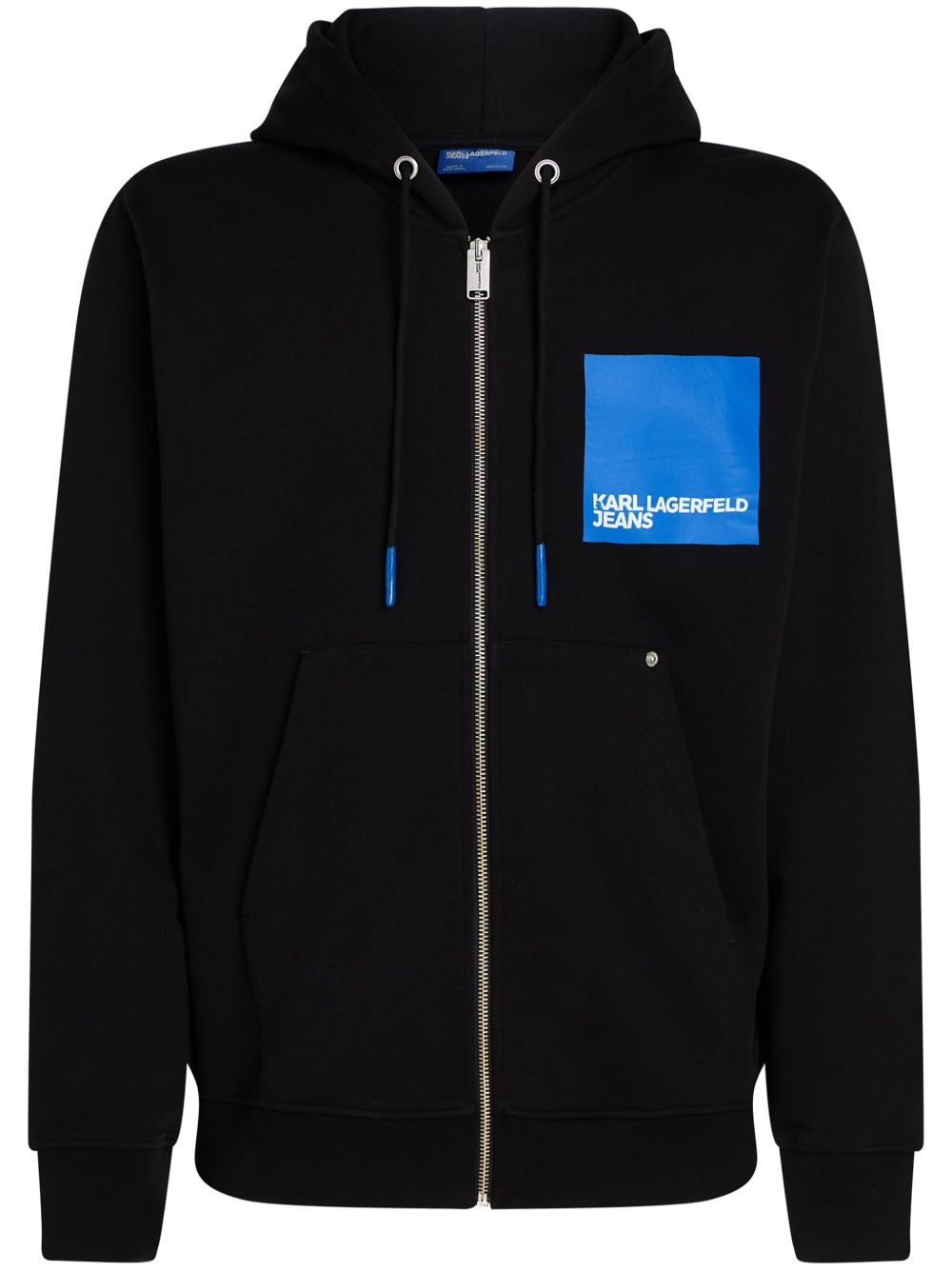 Karl Lagerfeld Jeans Box Logo 拉链连帽衫 - 黑色