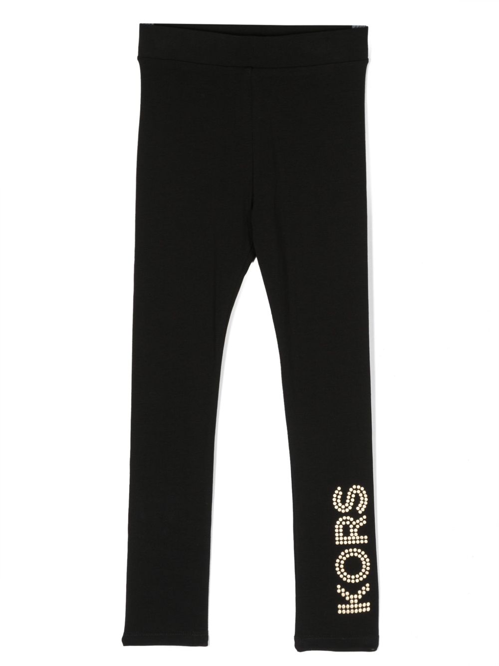 Michael Kors Kids 高腰晶饰长裤 - 黑色
