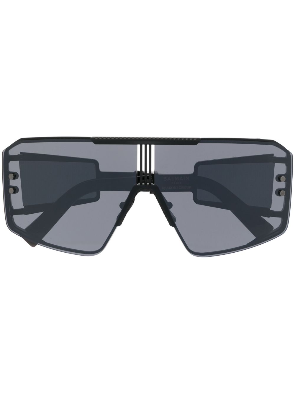 Balmain Eyewear Le Masque 有色镜片圆框太阳眼镜 - 黑色