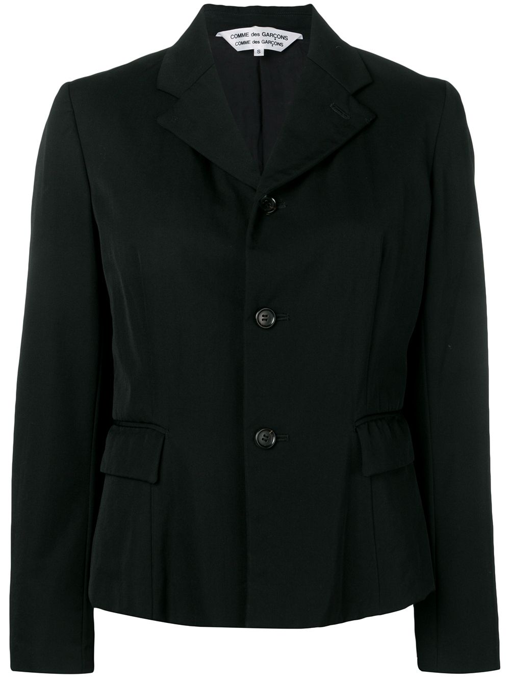 Comme Des Garçons Pre-Owned 古着褶饰衬里西装夹克 - 黑色