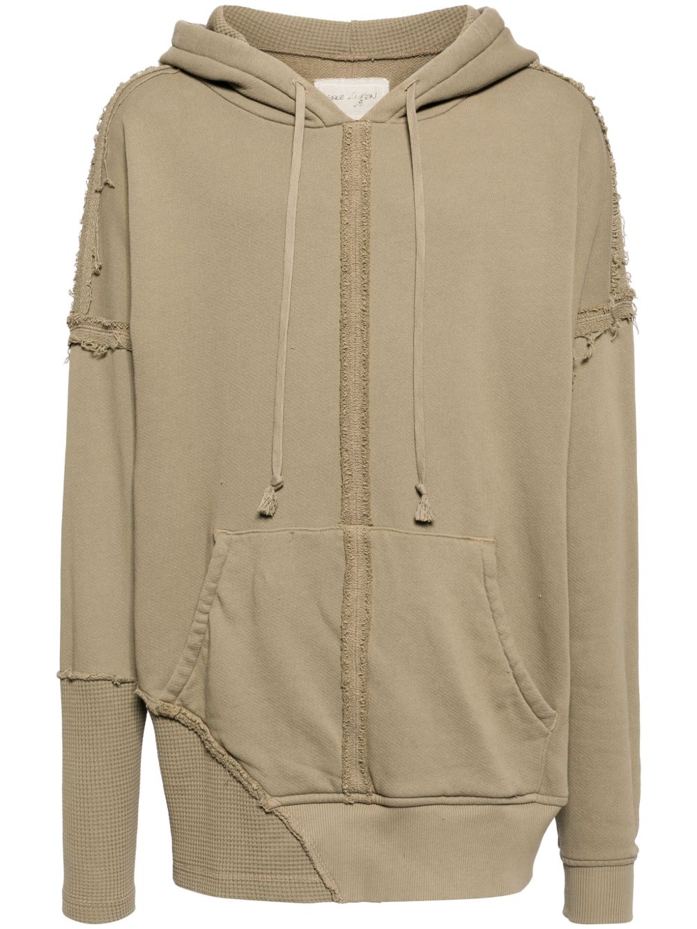 Greg Lauren 仿旧棉连帽衫 - 褐色