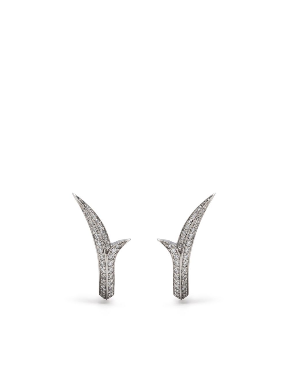 Stephen Webster Thorn Stem 18K白金钻石耳环 - 银色
