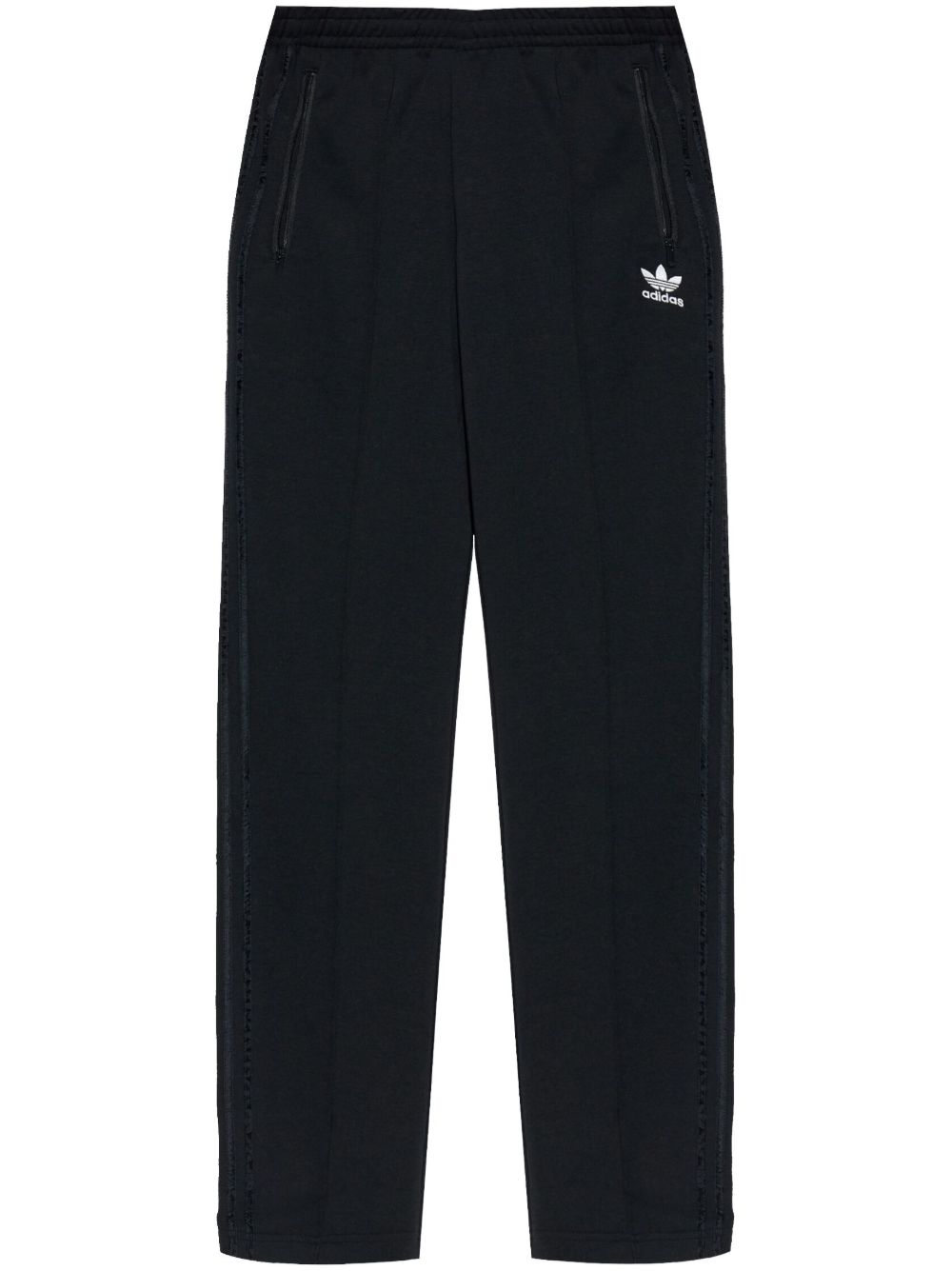 adidas logo刺绣运动裤 - 黑色