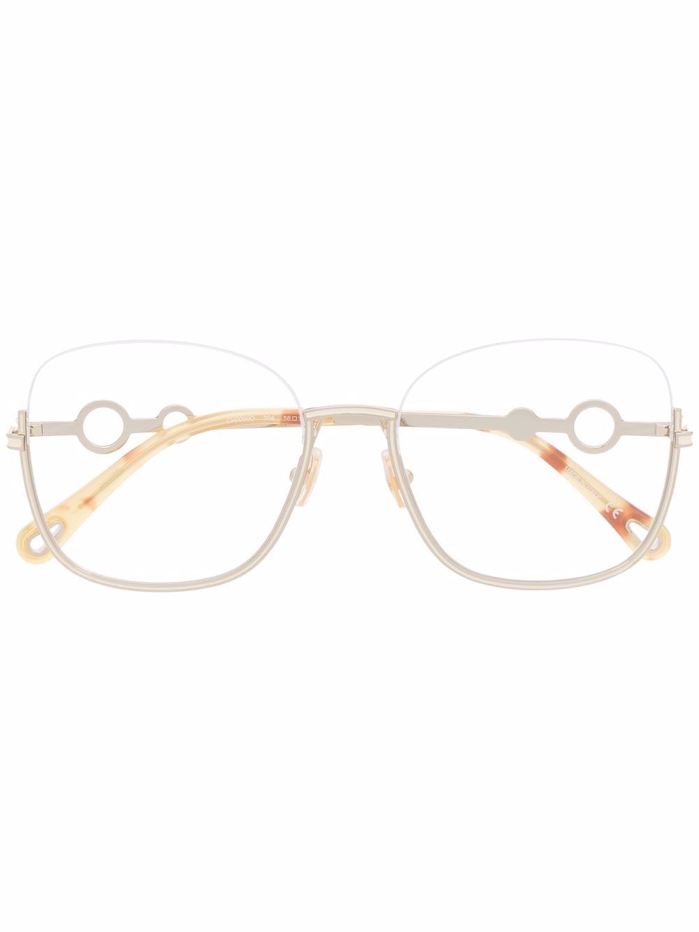 Chloé Eyewear Sofya 超大镜框眼镜 - 金色