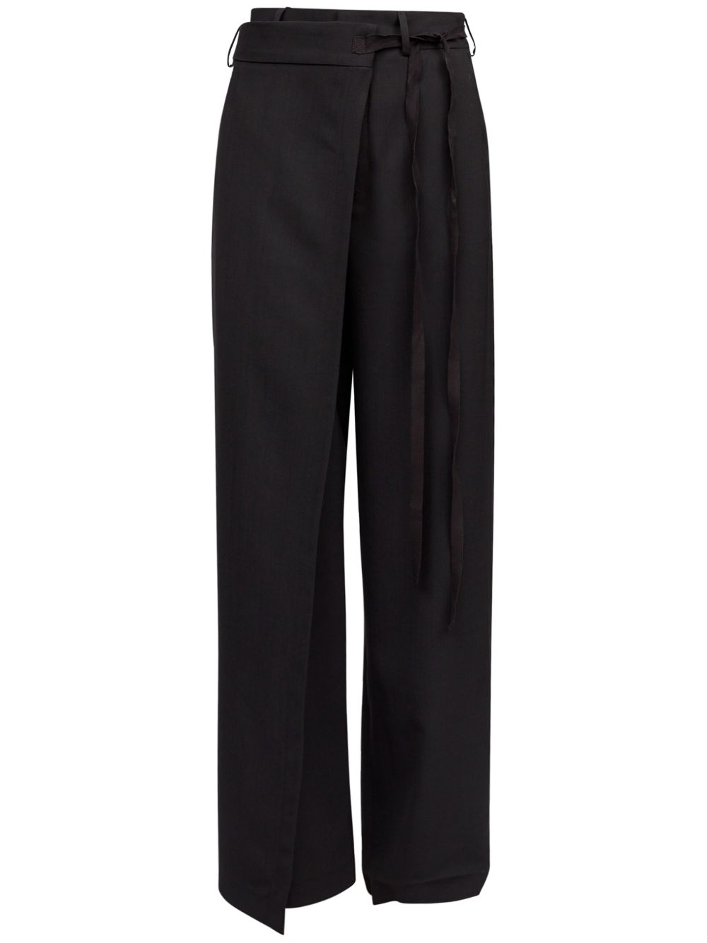 MM6 Maison Margiela 单缝线logo喇叭裤 - 黑色