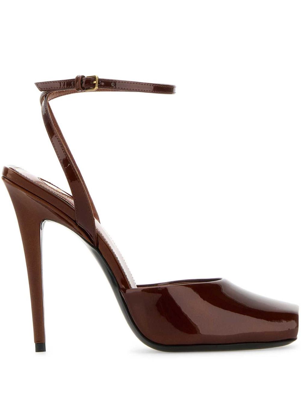 Saint Laurent La Scandale 高跟凉鞋（11厘米） - 褐色