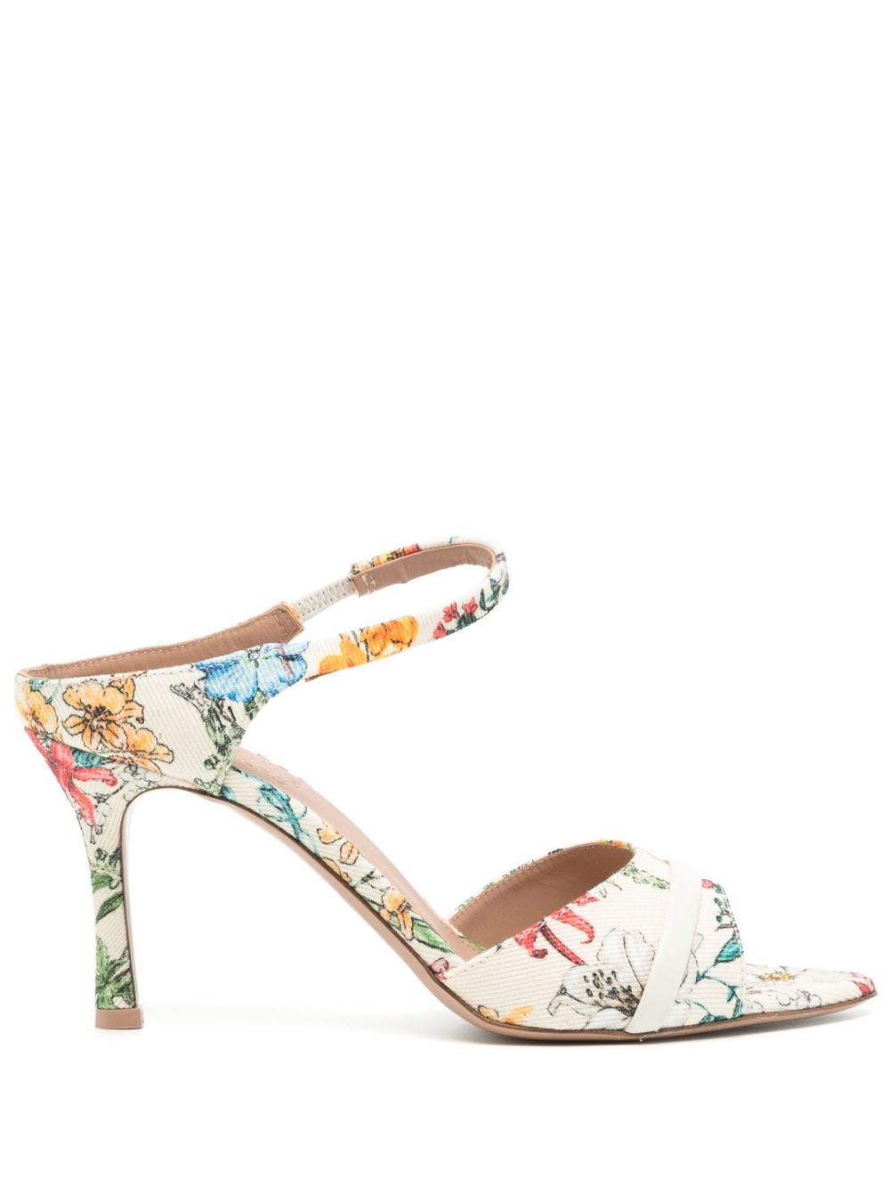 Malone Souliers Una 花卉印花高跟鞋 - 中性色