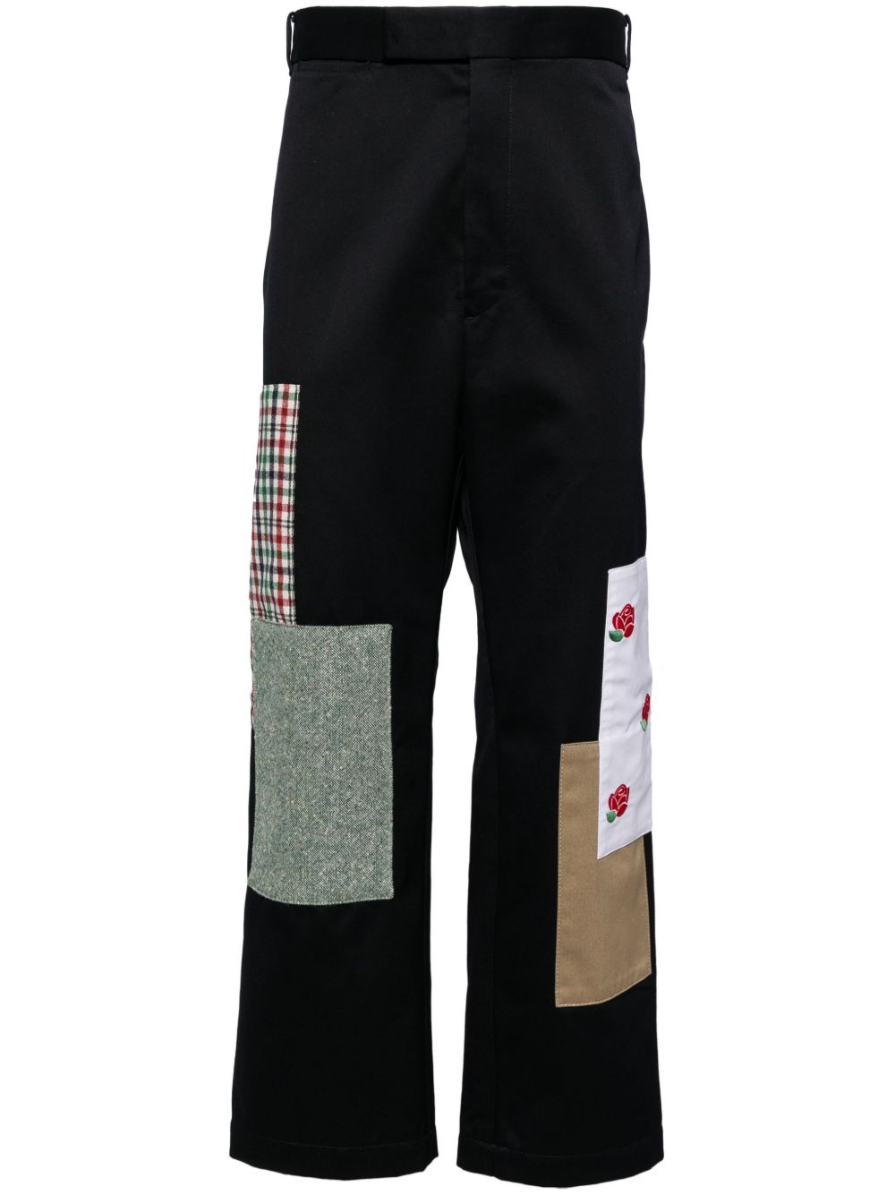 Thom Browne 拼贴设计卡其裤 - 蓝色