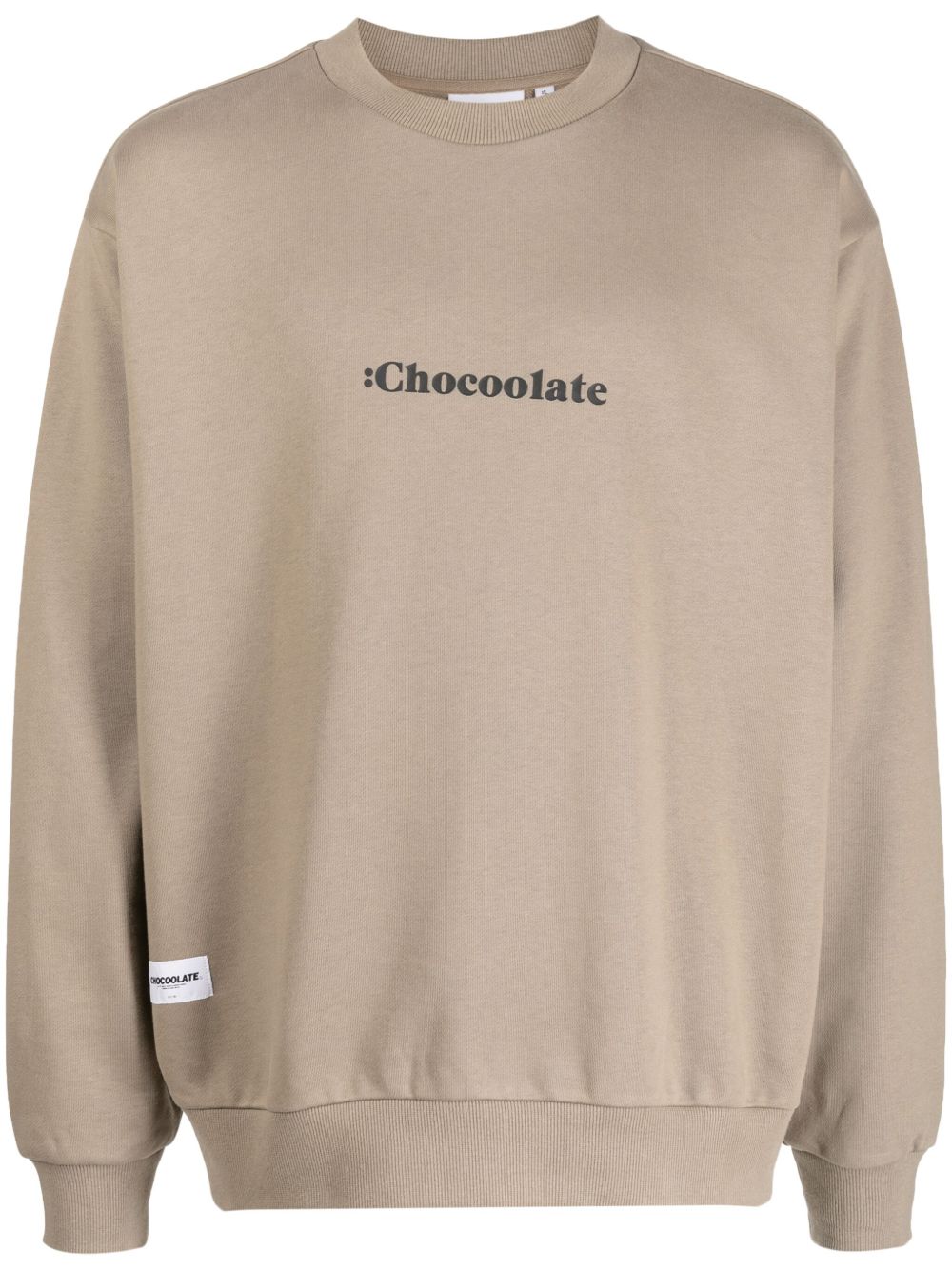 CHOCOOLATE logo印花棉卫衣 - 褐色