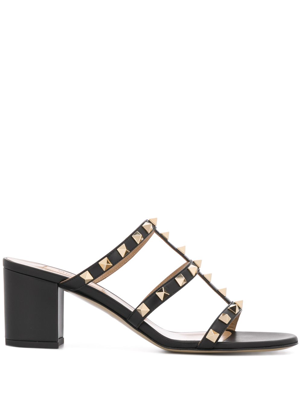 Valentino Garavani 华伦天奴 Rockstud 皮质凉鞋 - 黑色