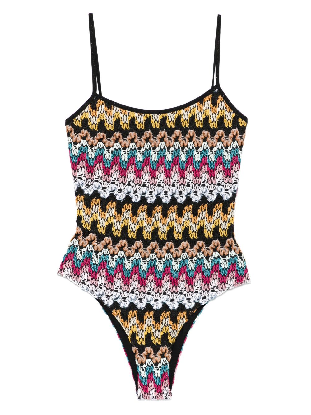 Missoni 钩编针织连体泳衣 - 黑色