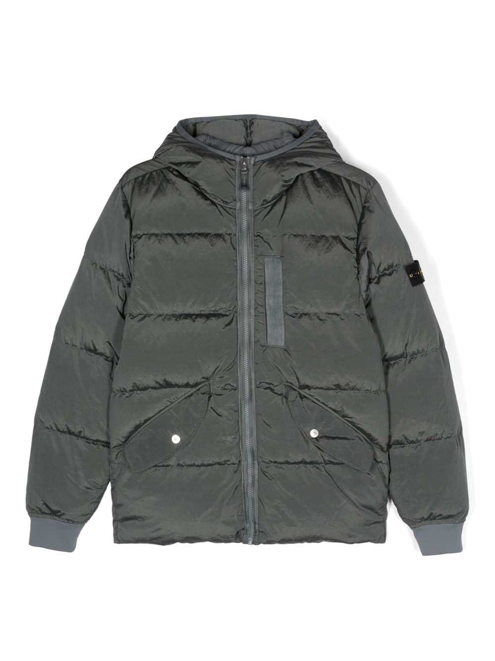 Stone Island Junior 连帽填充夹克 - 蓝色
