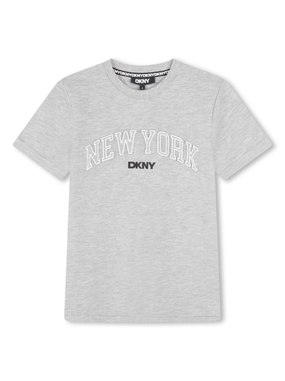 Dkny Kids logo印花平纹针织T恤 - 灰色