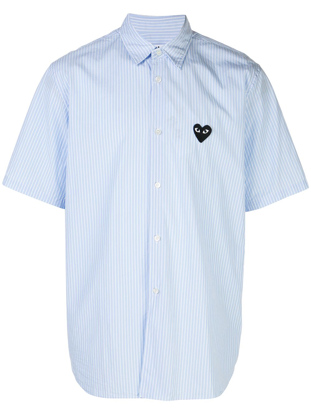 Comme Des Garçons Play logo条纹衬衫 - 蓝色