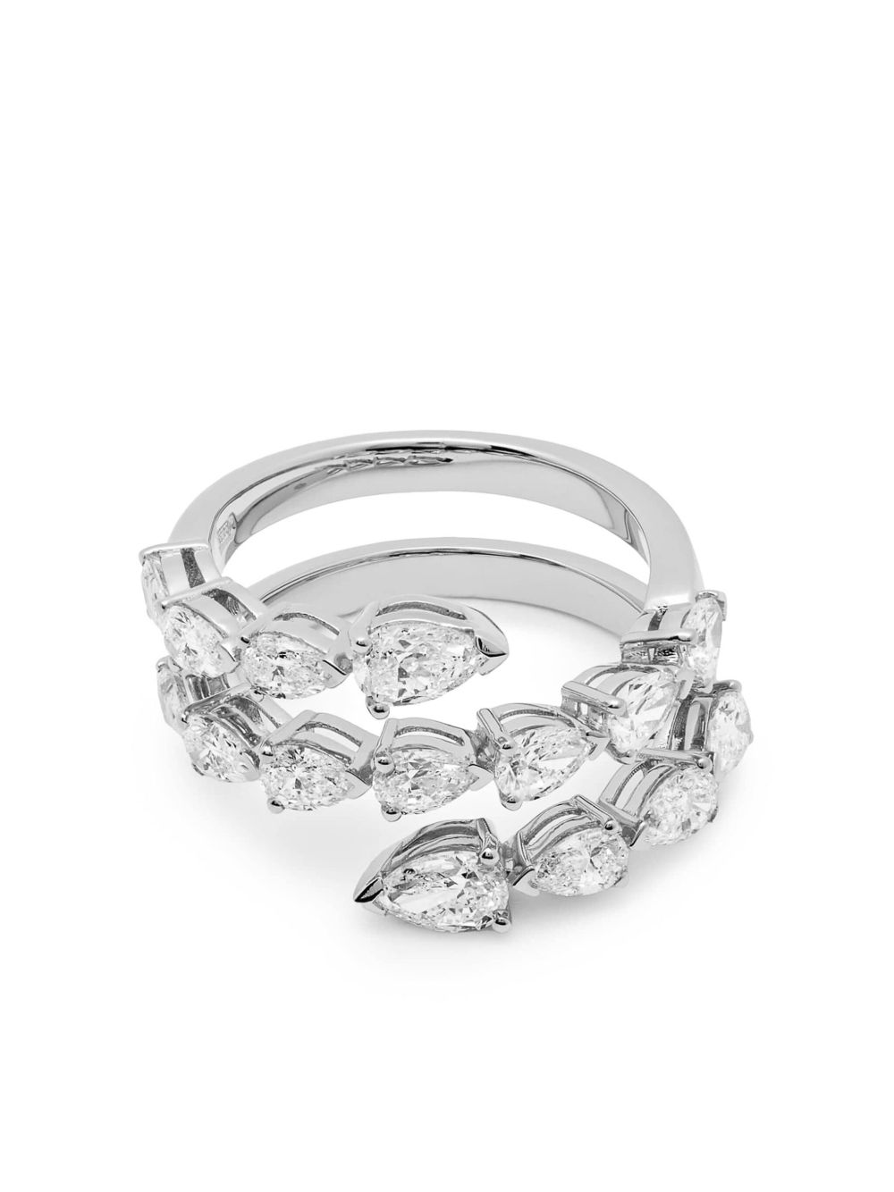 Jewels Aficionado 18K白金 Twist 钻石戒指 - 银色