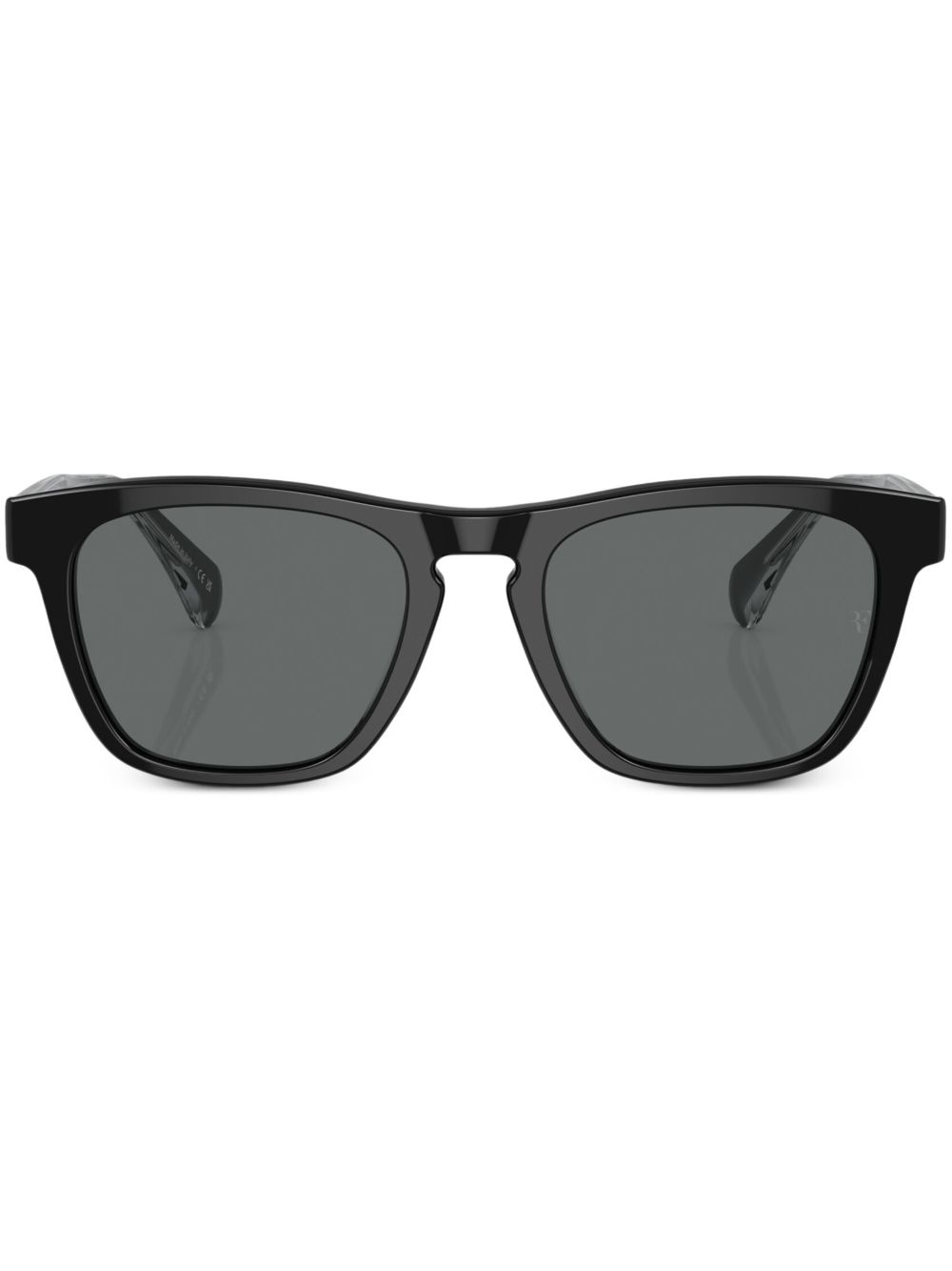 Oliver Peoples R-3 Wayfarer 镜框太阳眼镜 - 黑色