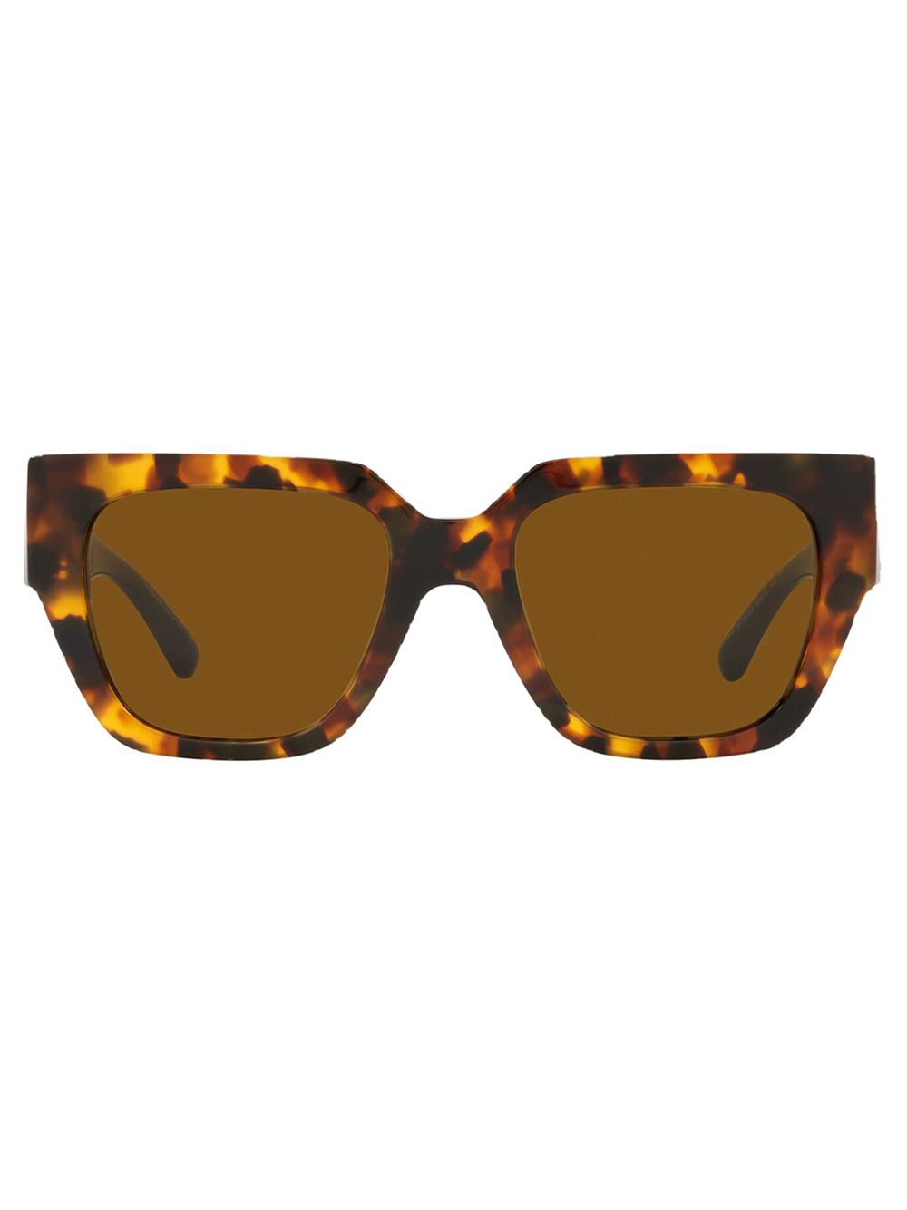 Versace Eyewear 玳瑁纹超大框太阳眼镜 - 褐色