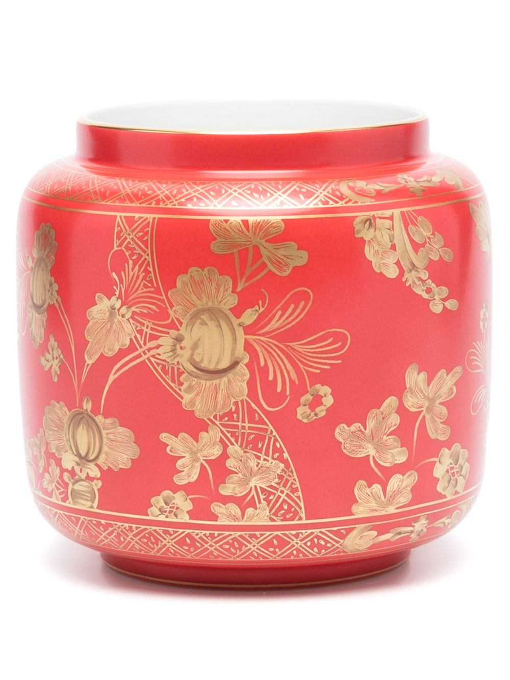 GINORI 1735 烛台式陶瓷花瓶（20厘米 x 16厘米） - 红色