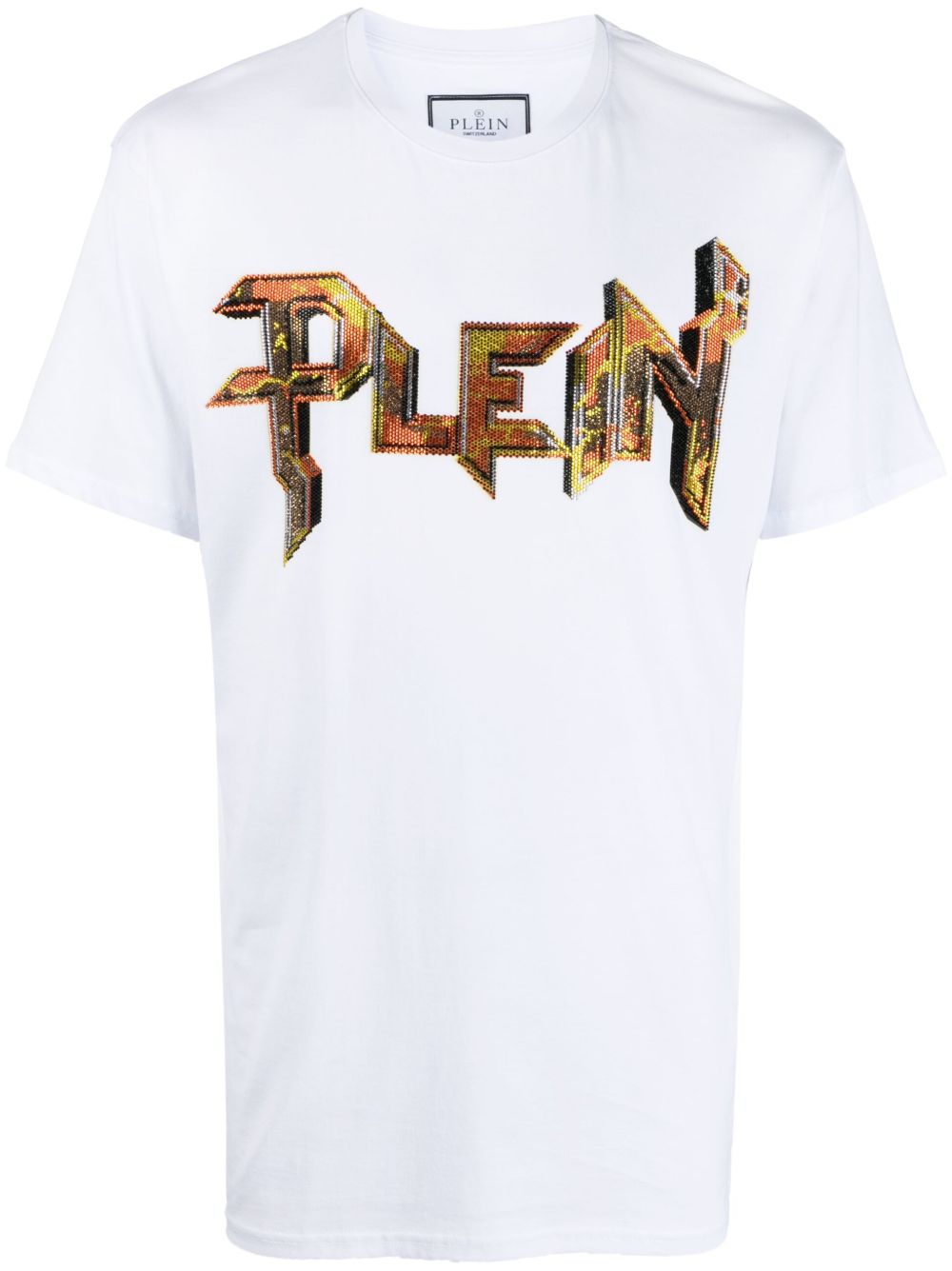 Philipp Plein 晶饰镶嵌logo T恤 - 白色
