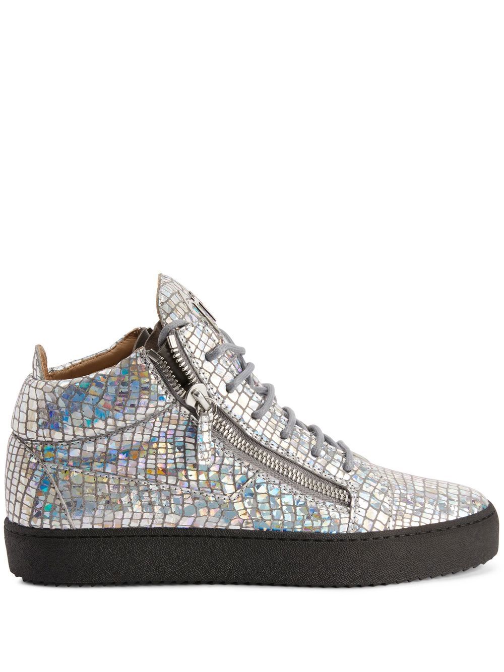 Giuseppe Zanotti Kriss Kaleido 金属感运动鞋 - 灰色