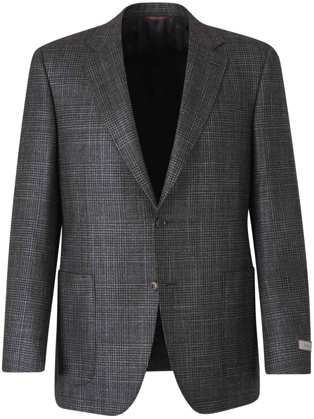 Canali checked blazer - 灰色