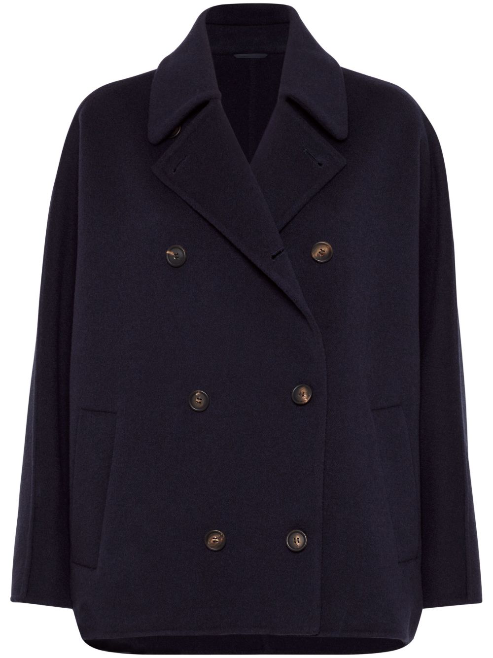 Brunello Cucinelli Monili 边饰双排扣夹克 - 蓝色