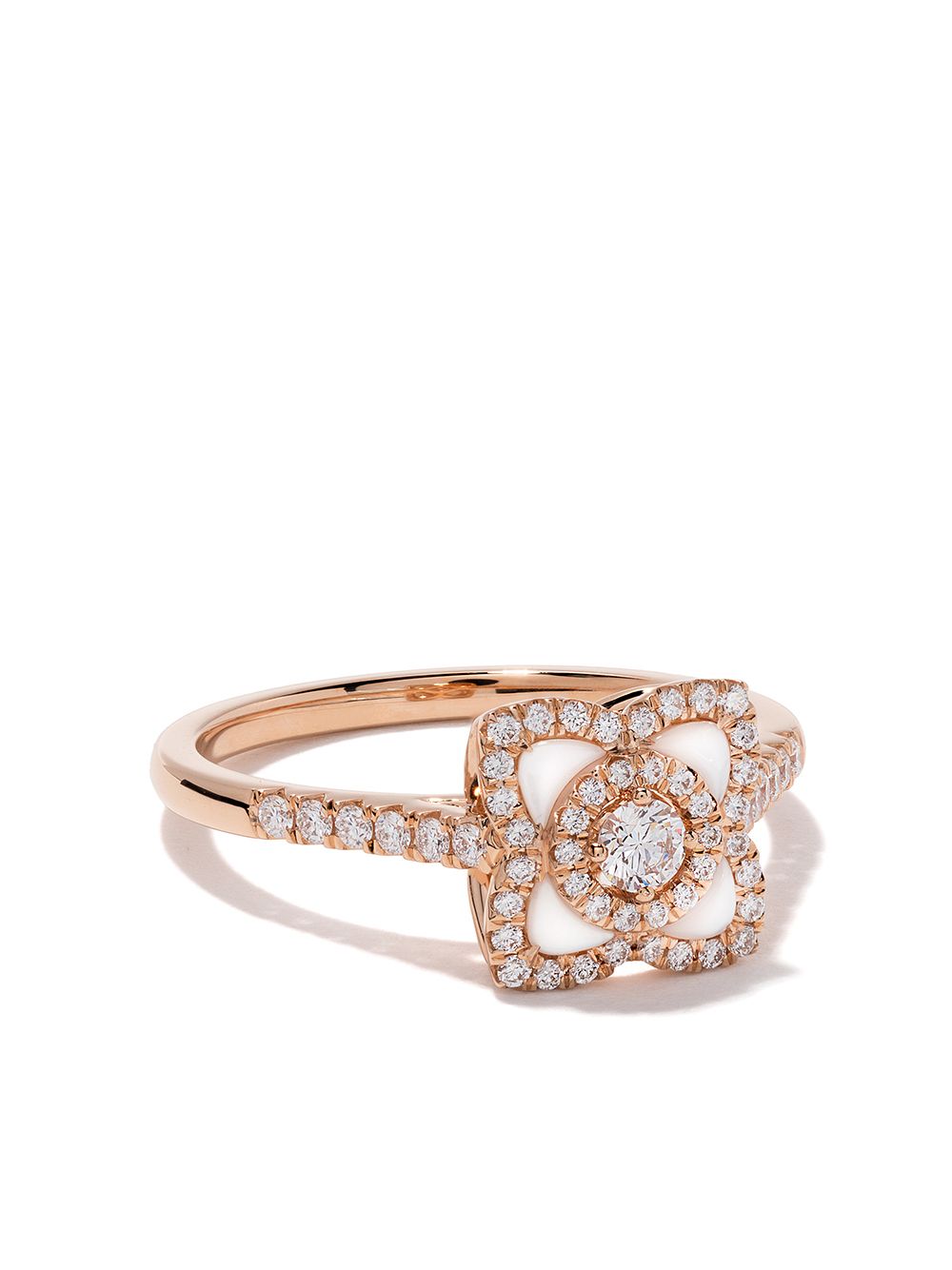 De Beers Jewellers Enchanted Lotus 18k玫瑰金珍珠母与钻石指环 - 粉色