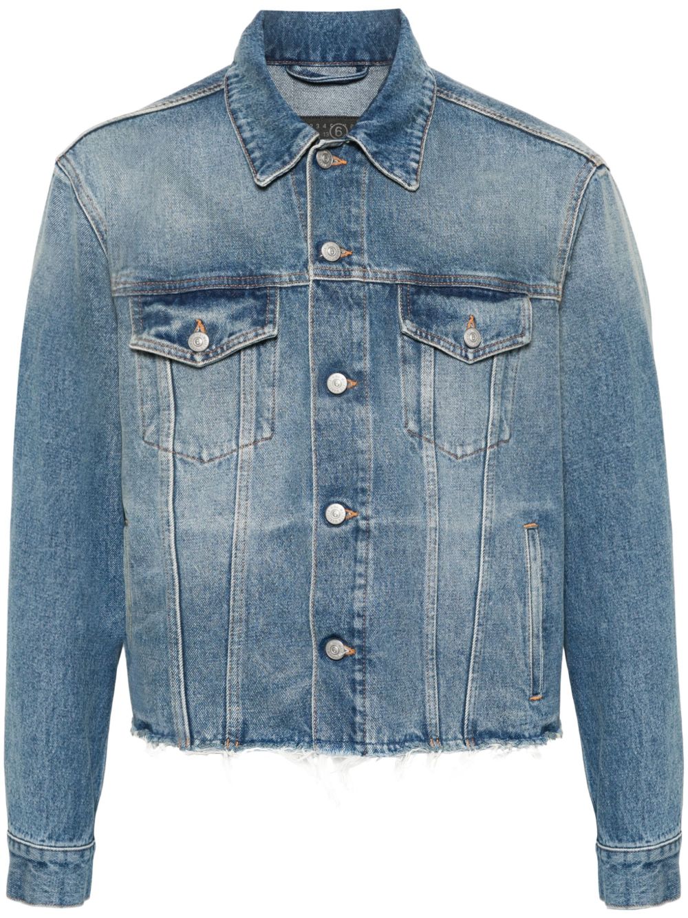 MM6 Maison Margiela 毛边牛仔夹克 - 蓝色